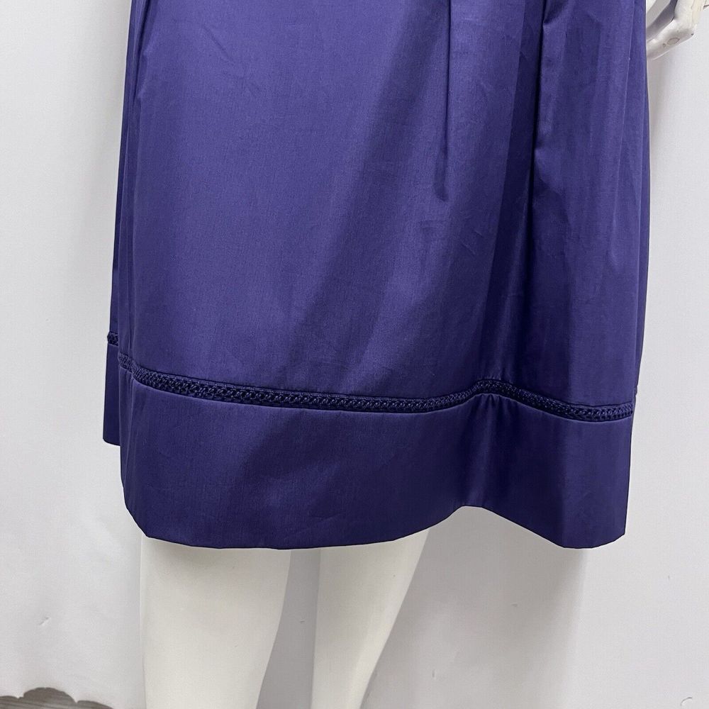 Akris Punto Pleated Skirt 100% Cotton Crochet Detail Size F 46 US‎ 14 - Picture 6 of 8